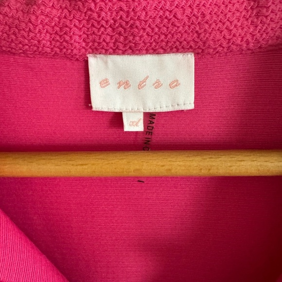 Entro pink Keep It Up oversized Fuchsia Pink Ribbed Shacket button down top XL - Picture 6 of 7